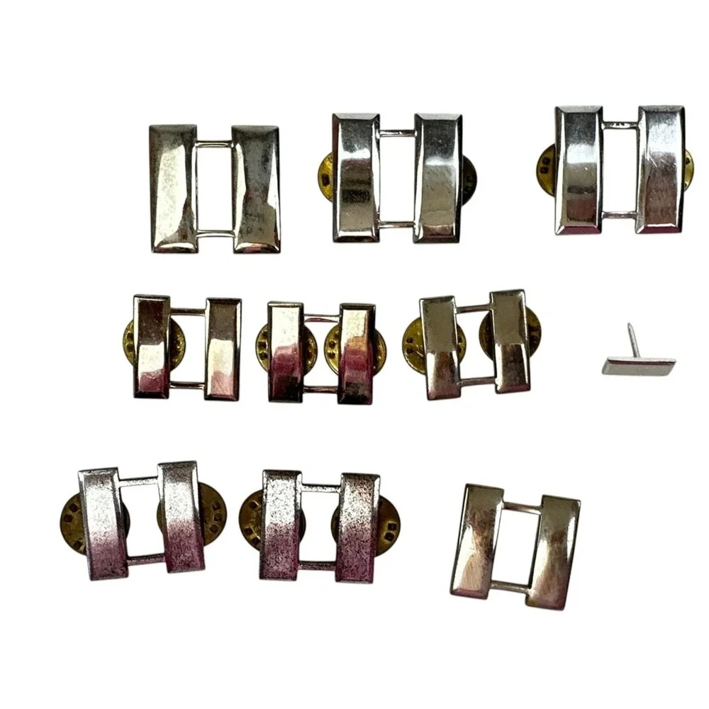 U.S. Military Captain Rank Insignia Pins (Double Bars) Armed Services Lot of 9